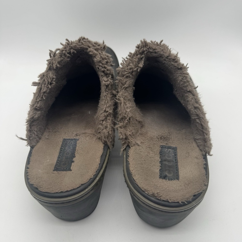 CROCS Women' Shoes COBBLER Eva Brown Faux Fur Lined Clogs‎ Mules Slides Sz 9 - Picture 4 of 5